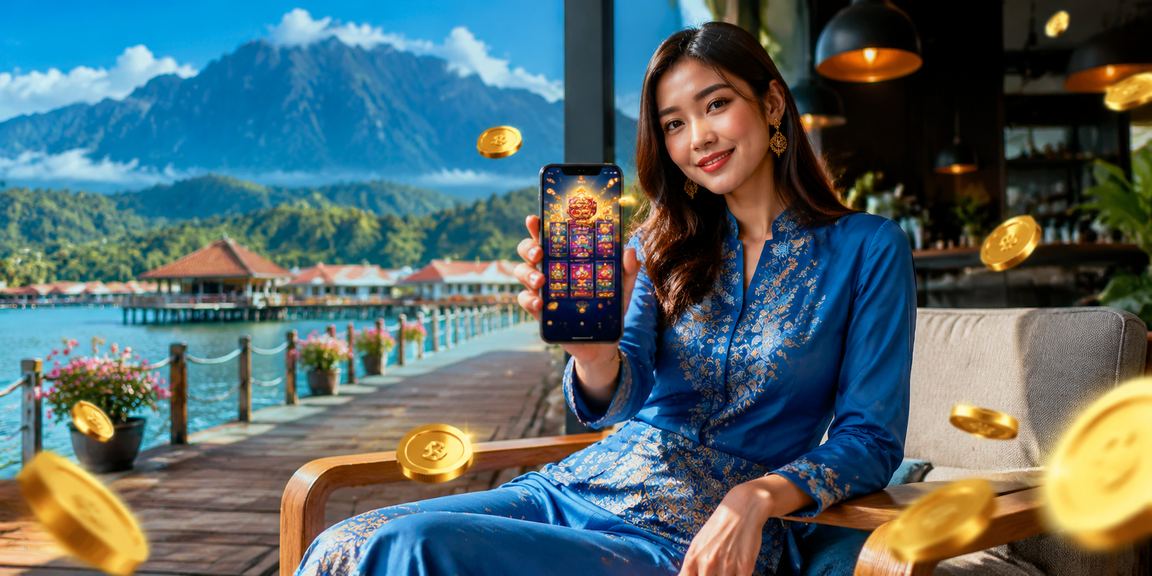 Pengguna Sabah mengakses platform bearbrick88 melalui telefon dengan pakaian baju kurung